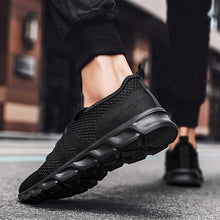 Load image into Gallery viewer, Mens Black Sneakers Casual Summer High Quality Mesh Sneakers Lightweight Breathable Mesh Sneakers Fashion Tennis Breathable Walking Gym Work Sneakers
