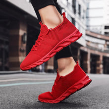 Load image into Gallery viewer, Mens Black Sneakers Casual Summer High Quality Mesh Sneakers Lightweight Breathable Mesh Sneakers Fashion Tennis Breathable Walking Gym Work Sneakers
