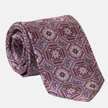 Load image into Gallery viewer, Mantova - Printed Silk Tie - Burgundy Plum
