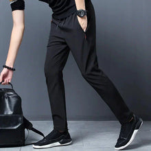 Load image into Gallery viewer, Men's Casual Pants Straight Slim Fit Elastic Waist Jogger Korean Classic Blue Black Gray Male Brand Trousers Plus Size
