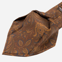 Load image into Gallery viewer, Borromeo - Printed Madder Silk Tie - Pecan Brown
