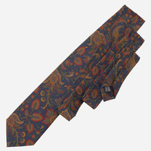Load image into Gallery viewer, Borromeo - Printed Madder Silk Tie - Navy
