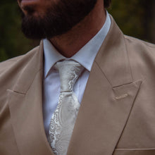 Load image into Gallery viewer, Soave - Silk Jacquard Tie - Silver Pearl

