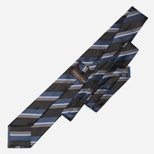 Load image into Gallery viewer, Corso - Silk Jacquard Tie - Black &amp; Blue
