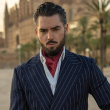 Load image into Gallery viewer, Navona - Silk Ascot Cravat Tie - Red
