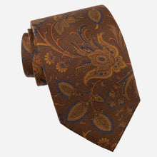 Load image into Gallery viewer, Borromeo - Printed Madder Silk Tie - Pecan Brown

