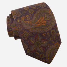 Load image into Gallery viewer, Trevi - Printed Madder Silk Tie - Plum
