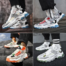 Load image into Gallery viewer, Mens Luxury Sneakers Casual Sports Trainer Race White Shoes Fashion Running Modern Sneakers Autumn Breathable Trendy Mens Walking Casual Sneakers
