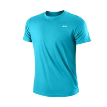 Load image into Gallery viewer, Men's Quick Dry Short Sleeve Gym Running Moisture Wicking Round Neck T-Shirt Training Exercise Gym Sport Shirt Tops Lightweight
