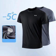 Load image into Gallery viewer, Men's Quick Dry Short Sleeve Gym Running Moisture Wicking Round Neck T-Shirt Training Exercise Gym Sport Shirt Tops Lightweight
