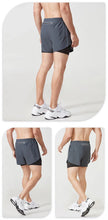 Load image into Gallery viewer, Men's Running Shorts Quick-drying Fitness Black Double Layer Shorts Men New Sport Workout Training Bodybuilding Short Pants
