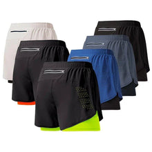 Load image into Gallery viewer, Men's Running Shorts Quick-drying Fitness Black Double Layer Shorts Men New Sport Workout Training Bodybuilding Short Pants
