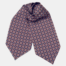 Load image into Gallery viewer, Barberini - Silk Ascot Cravat Tie - Blue and Navy
