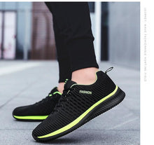 Load image into Gallery viewer, Mens Sport Running Sneakers Fashion Men Casual Shoes Breathable Shoes Walking Sneakers Men's Tennis Black Sneakers Trainers Mesh Flat Breathable Summer Walking Beach Mesh Design
