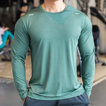 Load image into Gallery viewer, Men's Sports Fitness Long Sleeve Outdoor Badminton Quick Dry Training Shirt Casual Thin Running Top Bodybuilding Sportswear
