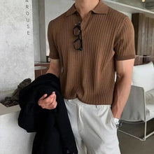 Load image into Gallery viewer, Men's Textured Knit Lapel Polo
