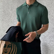 Load image into Gallery viewer, Men's Textured Knit Lapel Polo
