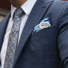 Load image into Gallery viewer, Pois - Silk Pocket Square - Blue
