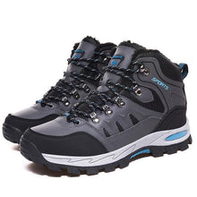 Load image into Gallery viewer, Mens Winter Snow Boots Waterproof Leather Super Warm Men's Boots Outdoor Hiking Boots Ankle Snow Hiking Boots Warm Water Resistant Non Slip Soft Lined Design

