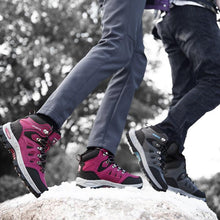 Load image into Gallery viewer, Mens Winter Snow Boots Waterproof Leather Super Warm Men's Boots Outdoor Hiking Boots Ankle Snow Hiking Boots Warm Water Resistant Non Slip Soft Lined Design
