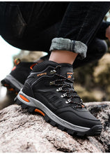 Load image into Gallery viewer, Mens Winter Snow Boots Waterproof Leather Super Warm Men's Boots Outdoor Hiking Boots Ankle Snow Hiking Boots Warm Water Resistant Non Slip Soft Lined Design

