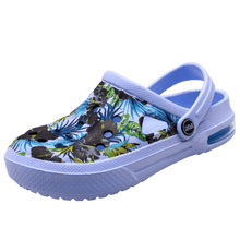 Load image into Gallery viewer, Mens Womens Sandals Hole Shoes Rubber Clogs Couple Garden Shoes Color Printing Air Cushion Beach Sandals Unisex Garden Clogs Lightweight Slip On Women Men Beach Sandals Water Shoes
