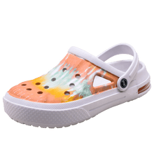 Load image into Gallery viewer, Mens Womens Sandals Hole Shoes Rubber Clogs Couple Garden Shoes Color Printing Air Cushion Beach Sandals Unisex Garden Clogs Lightweight Slip On Women Men Beach Sandals Water Shoes
