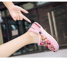 Load image into Gallery viewer, Mens Womens Sandals Hole Shoes Rubber Clogs Couple Garden Shoes Color Printing Air Cushion Beach Sandals Unisex Garden Clogs Lightweight Slip On Women Men Beach Sandals Water Shoes
