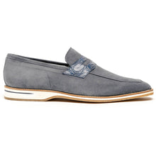 Load image into Gallery viewer, 11-020-GRY MEO 3 Sueded Goatskin Penny Loafer, Gray
