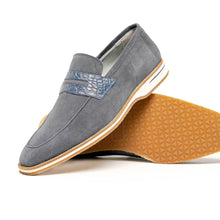Load image into Gallery viewer, 11-020-GRY MEO 3 Sueded Goatskin Penny Loafer, Gray
