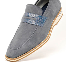 Load image into Gallery viewer, 11-020-GRY MEO 3 Sueded Goatskin Penny Loafer, Gray
