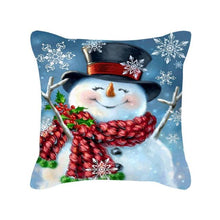 Load image into Gallery viewer, Merry Christmas Cushion Covers Snowman Christmas Santa Pillow Covers Santa Claus Pillow Covers Christmas Tree Santa Deer Printed Pillow Cover Home Decor Pillowcase For Couch 45X45CM
