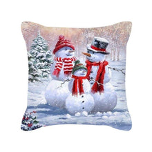 Load image into Gallery viewer, Merry Christmas Cushion Covers Snowman Christmas Santa Pillow Covers Santa Claus Pillow Covers Christmas Tree Santa Deer Printed Pillow Cover Home Decor Pillowcase For Couch 45X45CM
