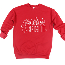Load image into Gallery viewer, Merry and Bright Crew or Hoodie Sweatshirt
