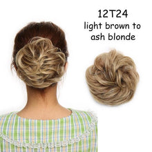Load image into Gallery viewer, Messy Bun Scrunchy Hair Bun Fake Hair Synthetic Women Chignon Elastic Hair Band Hairpieces For Women Updo Donut Chignon Clip in Hair Extension For Volumized Hair Buns For Girls

