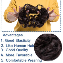 Load image into Gallery viewer, Messy Bun Scrunchy Hair Bun Fake Hair Synthetic Women Chignon Elastic Hair Band Hairpieces For Women Updo Donut Chignon Clip in Hair Extension For Volumized Hair Buns For Girls
