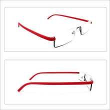 Load image into Gallery viewer, Metal Anti Blue Light Reading Glasses Men Half Frame Prescription Eyeglasses Male  Eyewear With Case For Men And Women Unisex Stylish Eyeglasses Glasses Clear Lens +1.75
