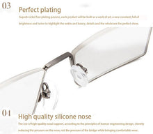 Load image into Gallery viewer, Metal Anti Blue Light Reading Glasses Men Half Frame Prescription Eyeglasses Male  Eyewear With Case For Men And Women Unisex Stylish Eyeglasses Glasses Clear Lens +1.75

