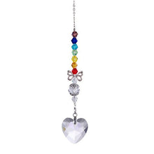 Load image into Gallery viewer, Metallic Hoop Moon Sun Catcher Hanging Crystal Pendant Chandelier Lamps Light Crystals Glass Pendants Light Rainbow Maker Wind Chime Hanging Drop Gift of Good Luck Garden Decor Hanging Ornament For Home Decoration
