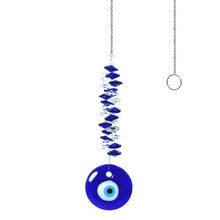 Load image into Gallery viewer, Metallic Hoop Moon Sun Catcher Hanging Crystal Pendant Chandelier Lamps Light Crystals Glass Pendants Light Rainbow Maker Wind Chime Hanging Drop Gift of Good Luck Garden Decor Hanging Ornament For Home Decoration
