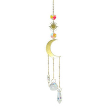Load image into Gallery viewer, Metallic Hoop Moon Sun Wind Chimes K9 Crystal Prisms Hanging Sun-catcher Rainbow Chaser Window Curtains Pendant Home Decor Gifts For Wall Hanging Decor Room Home Photography Prop
