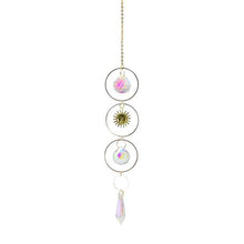 Load image into Gallery viewer, Metallic Hoop Moon Sun Wind Chimes K9 Crystal Prisms Hanging Sun-catcher Rainbow Chaser Window Curtains Pendant Home Decor Gifts For Wall Hanging Decor Room Home Photography Prop
