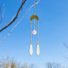 Load image into Gallery viewer, Metallic Hoop Moon Sun Wind Chimes K9 Crystal Prisms Hanging Sun-catcher Rainbow Chaser Window Curtains Pendant Home Decor Gifts For Wall Hanging Decor Room Home Photography Prop
