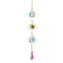 Load image into Gallery viewer, Metallic Hoop Moon Sun Wind Chimes K9 Crystal Prisms Hanging Sun-catcher Rainbow Chaser Window Curtains Pendant Home Decor Gifts For Wall Hanging Decor Room Home Photography Prop
