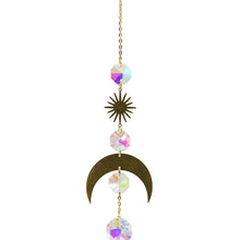 Load image into Gallery viewer, Metallic Hoop Moon Sun Wind Chimes K9 Crystal Prisms Hanging Sun-catcher Rainbow Chaser Window Curtains Pendant Home Decor Gifts For Wall Hanging Decor Room Home Photography Prop
