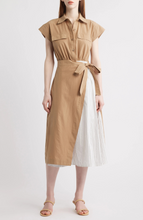 Load image into Gallery viewer, Tie Waist Midi Shirtdress

