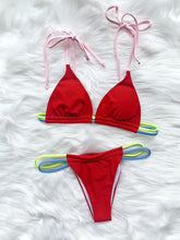Load image into Gallery viewer, Micro Bikini Set For Women Black Blue Green Pink String Swimwear Women's Halter String Triangle Bikini Set Charming Swimwear Two Piece Swimsuit Women's Swimsuit Push Up Bathers Bathing Suit Bikinis
