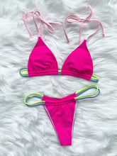 Load image into Gallery viewer, Micro Bikini Set For Women Black Blue Green Pink String Swimwear Women's Halter String Triangle Bikini Set Charming Swimwear Two Piece Swimsuit Women's Swimsuit Push Up Bathers Bathing Suit Bikinis
