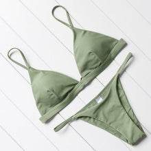 Load image into Gallery viewer, Micro Mini Bikini Swimwear Women Halter Push Up Bikini Set Padded Bra  Women's Underwired Triangle Bathing Two Pieces Swimsuit Bikini Set  Swimsuit Bandage Swim Suit
