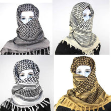 Load image into Gallery viewer, Military Arab Keffiyeh Shemagh Scarf Cotton Winter Shawl Neck Warmer Cover Head Wrap Windproof Tactical Camping Scarf Men Women Shemagh Keffiyeh Men Arab Kufiyah Keffiyeh Arabic Muslim Head Wrap Men Scarf Shawl
